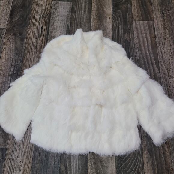 Love Token Jackets & Blazers - Love Token Rabbit Fur Layered Jacket Size Small Hook And Eye Soft